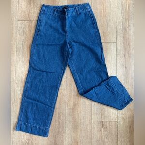 Talbots New England Chino Wide Leg Crop Jeans Size 6 Dark Wash